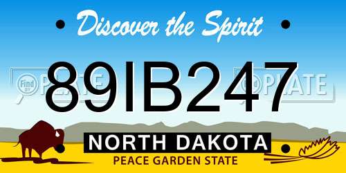 89IB247 North Dakota License Plate