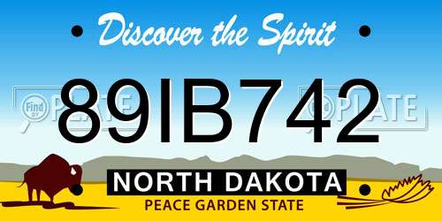 89IB742 North Dakota License Plate