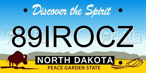89IROCZ North Dakota License Plate