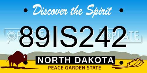 89IS242 North Dakota License Plate