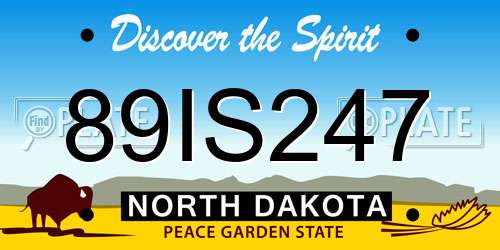 89IS247 North Dakota License Plate