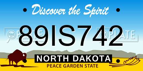 89IS742 North Dakota License Plate