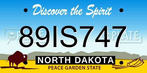 89IS747 North Dakota License Plate