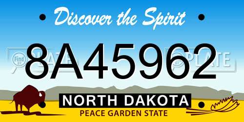 8A45962 North Dakota License Plate
