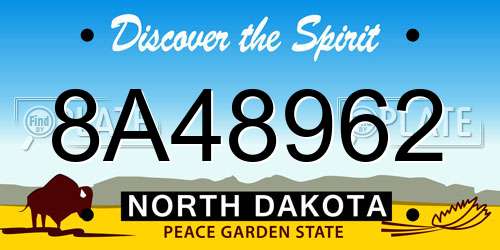 8A48962 North Dakota License Plate