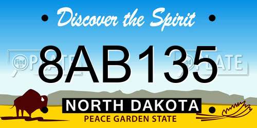8AB135 North Dakota License Plate