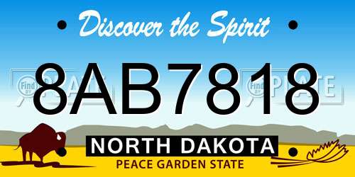 8AB7818 North Dakota License Plate