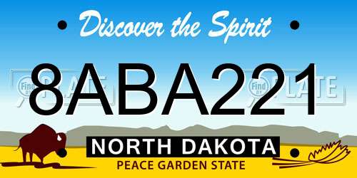 8ABA221 North Dakota License Plate