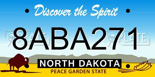8ABA271 North Dakota License Plate