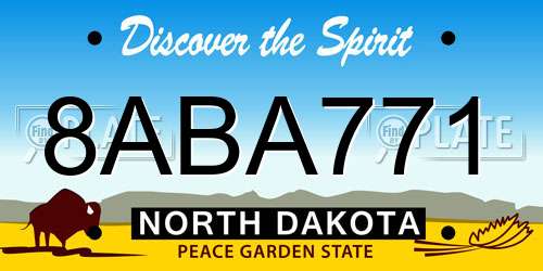 8ABA771 North Dakota License Plate