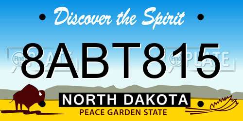 8ABT815 North Dakota License Plate
