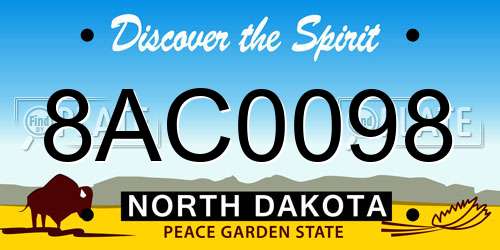 8AC0098 North Dakota License Plate