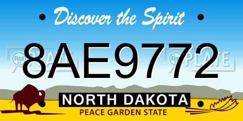 8AE9772 North Dakota License Plate