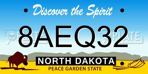 8AEQ32 North Dakota License Plate