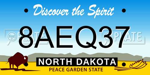 8AEQ37 North Dakota License Plate