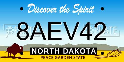 8AEV42 North Dakota License Plate