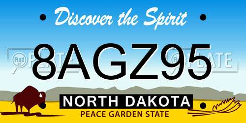 8AGZ95 North Dakota License Plate