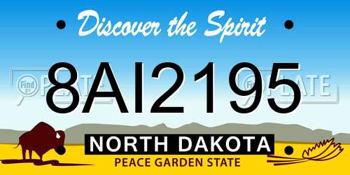 8AI2195 North Dakota License Plate