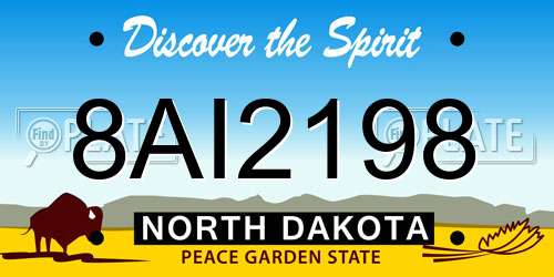8AI2198 North Dakota License Plate
