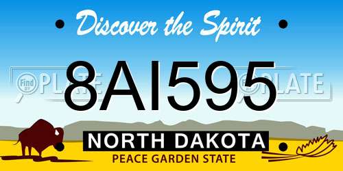 8AI595 North Dakota License Plate