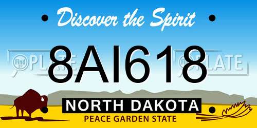 8AI618 North Dakota License Plate