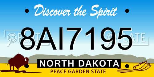 8AI7195 North Dakota License Plate