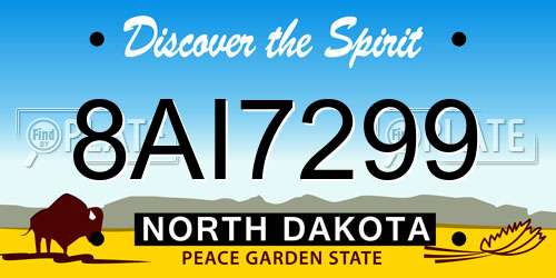 8AI7299 North Dakota License Plate