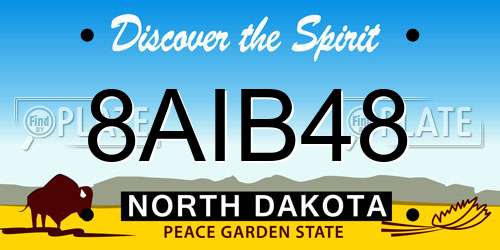 8AIB48 North Dakota License Plate