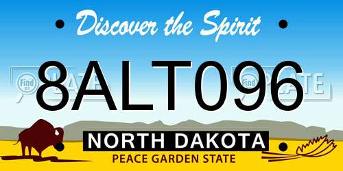 8ALT096 North Dakota License Plate
