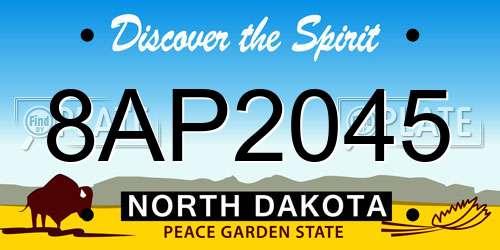 8AP2045 North Dakota License Plate