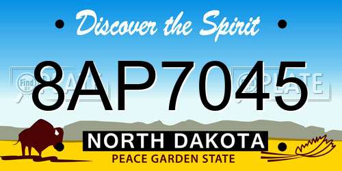 8AP7045 North Dakota License Plate
