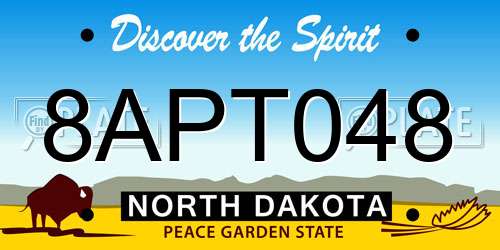 8APT048 North Dakota License Plate
