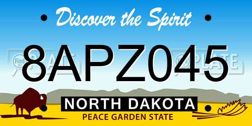 8APZ045 North Dakota License Plate