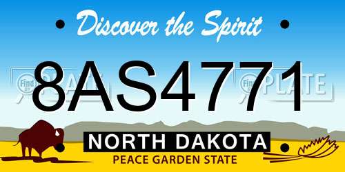 8AS4771 North Dakota License Plate