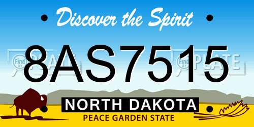 8AS7515 North Dakota License Plate