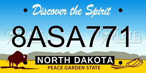 8ASA771 North Dakota License Plate