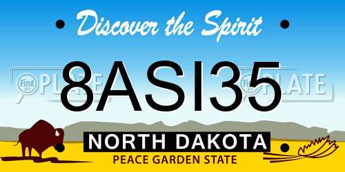8ASI35 North Dakota License Plate