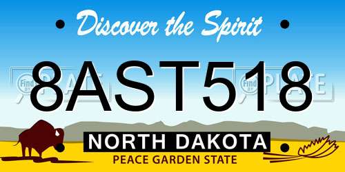 8AST518 North Dakota License Plate
