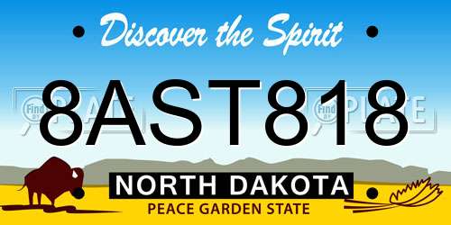 8AST818 North Dakota License Plate
