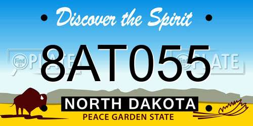 8AT055 North Dakota License Plate