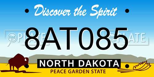8AT085 North Dakota License Plate