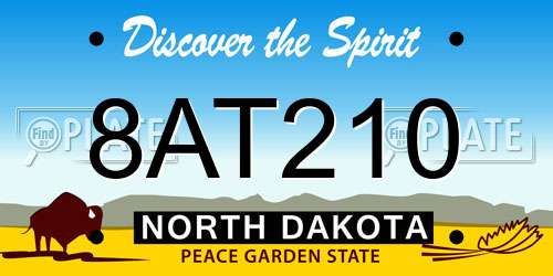 8AT210 North Dakota License Plate
