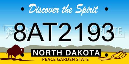 8AT2193 North Dakota License Plate