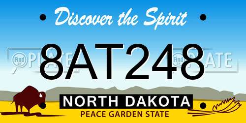 8AT248 North Dakota License Plate