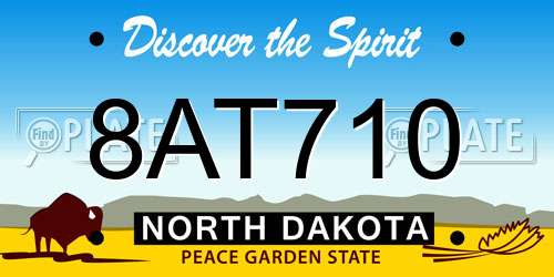 8AT710 North Dakota License Plate
