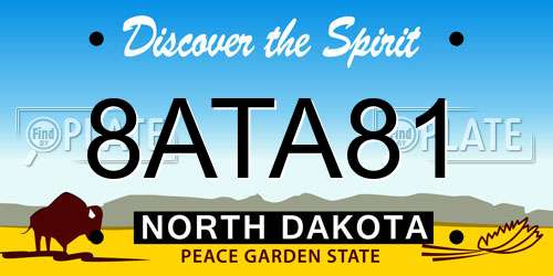 8ATA81 North Dakota License Plate
