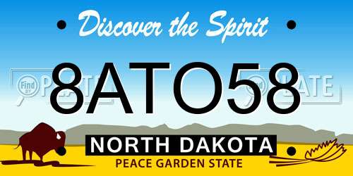 8ATO58 North Dakota License Plate