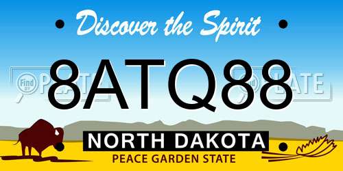 8ATQ88 North Dakota License Plate