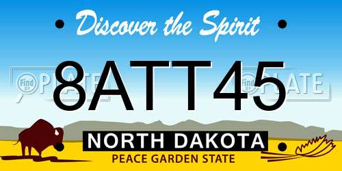 8ATT45 North Dakota License Plate