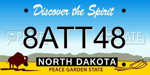 8ATT48 North Dakota License Plate